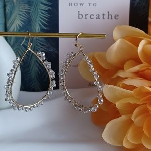 Teardrop Earrings with Crystal Beads